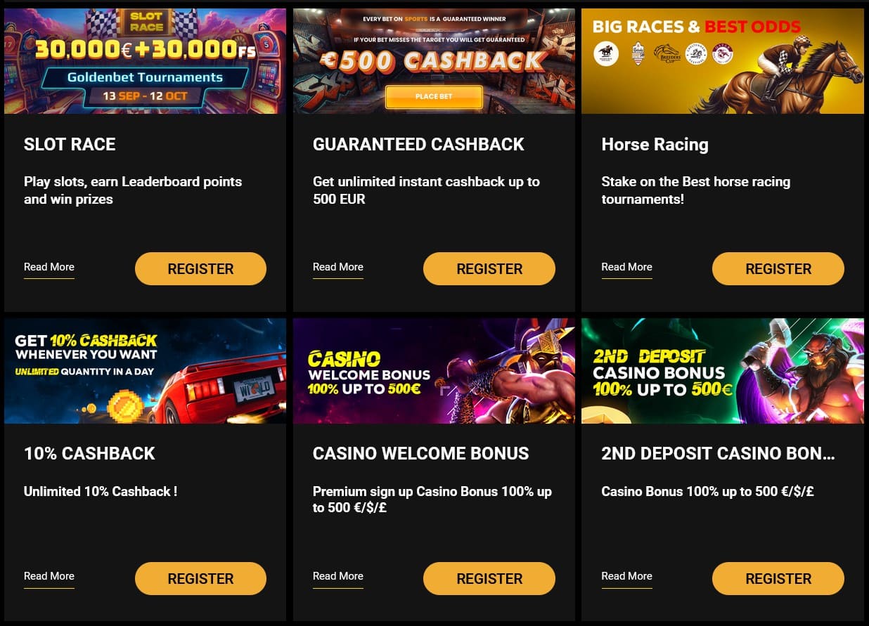 Goldenbet Bonuses